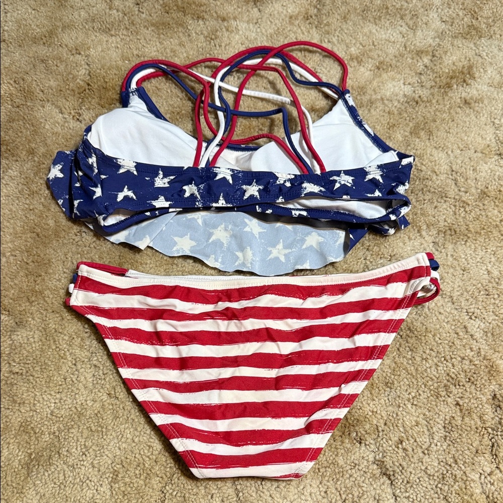 Star and Stripe American Flag Bikini Set size Large - Picture 2 of 6